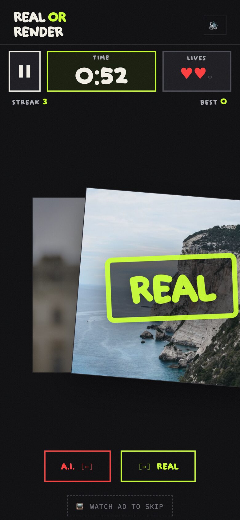 REAL or RENDER gameplay